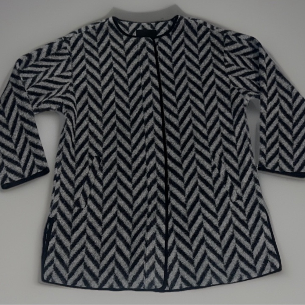 Talbots Women's Herringbone Wool Coat Full Zip Snap Front Medium NWT - Picture 11 of 11